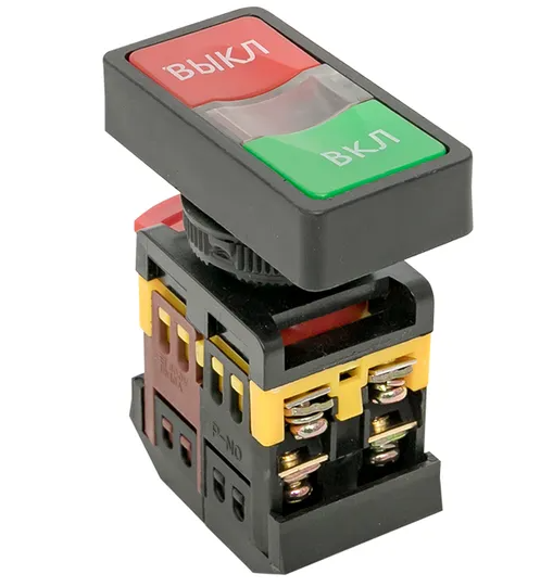 Кнопка EKF AS-22N "Пуск-Стоп" прямоугольная 24В NO+NC купить с доставкой по РФ