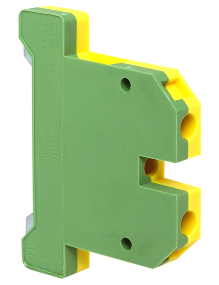 EKF Колодка клеммная ЕК-6/40 JXB желто-зеленая (plc-ek-6/40) /40шт./