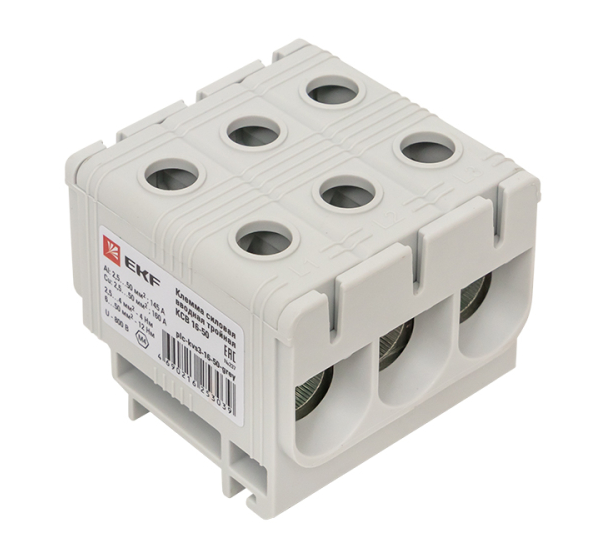 Клемма силовая вводная тройная КСВ 16-50кв.мм сер. PROxima EKF plc-kvs3-16-50-grey заказать со складов по всей России