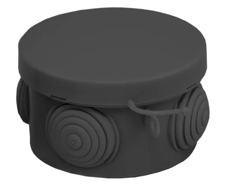 Коробка распределительная EKF КМР-040-038 с крышкой (65х40) 4 мембр. Ввода чёрная IP54 EKF купить с доставкой по РФ