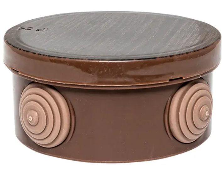 Коробка распаячная EKF PROxima КМР-040-039 с крышкой (85х40) 4 мембранных ввода тёмное дерево IP54 купить с доставкой по РФ