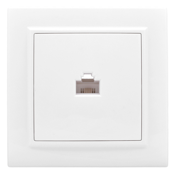 Розетка EKF RJ45 компьютерная Минск скрытой установки в сборе белый ERK01-035-10