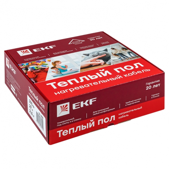 Теплый пол EKF nk-2250 (нагревательный кабель) 2250Вт 152 м 15 м2 купить с ближайшего склада