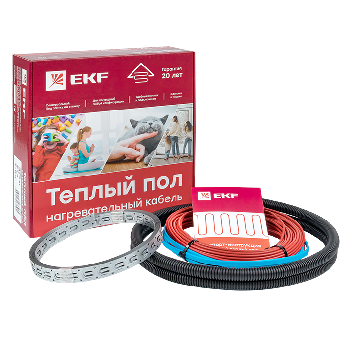 Теплый пол EKF nk-450 (нагревательный кабель) 450Вт 32 м 3,0 м2