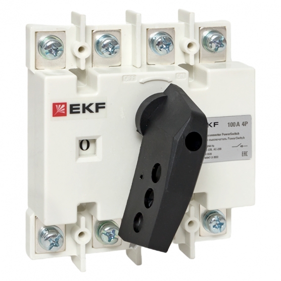 Рубильник-переключатель EKF PowerSwitch 4-полюсный 100А  купить с доставкой по РФ