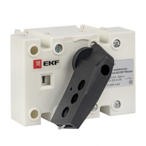 Рубильник-переключатель EKF PowerSwitch 3-полюсный 63А