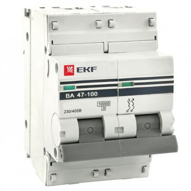 Автоматический выключатель EKF PROxima 2P 80А (C) 10kA ВА 47-100