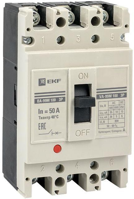Выключатель автоматический ВА-99М 100/50А 3P 35кА EKF