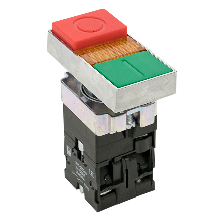 Кнопка EKF LAY5-BW8465 "I-O" прямоугольная 230В NO+NC PROxima pbn-bw8465