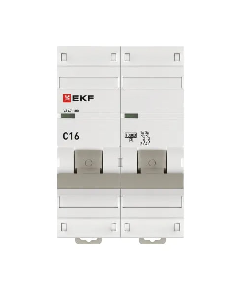 Автоматический выключатель EKF 2P 16А (C) 10kA ВА 47-100 PROxima заказать со складов по всей России