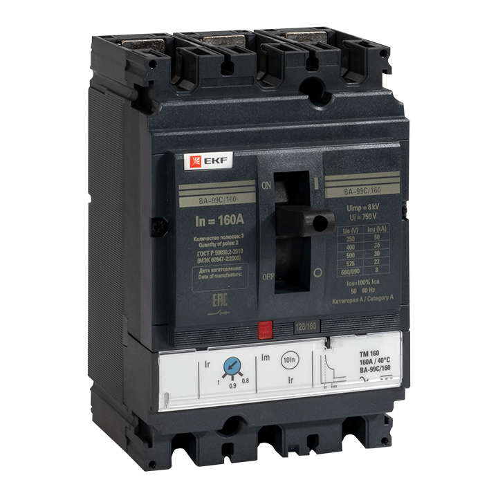 Выключатель автоматический EKF PROxima 3п 160/160А 36кА ВА-99C Compact NS