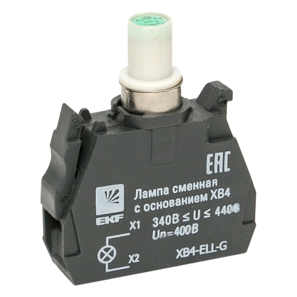 Лампа сменная c основанием EKF PROxima XB4 зеленая 400В