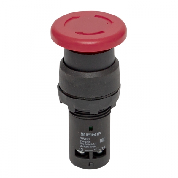 Кнопка EKF SW2C-11MZ поворотная красная Грибок 1з+1р