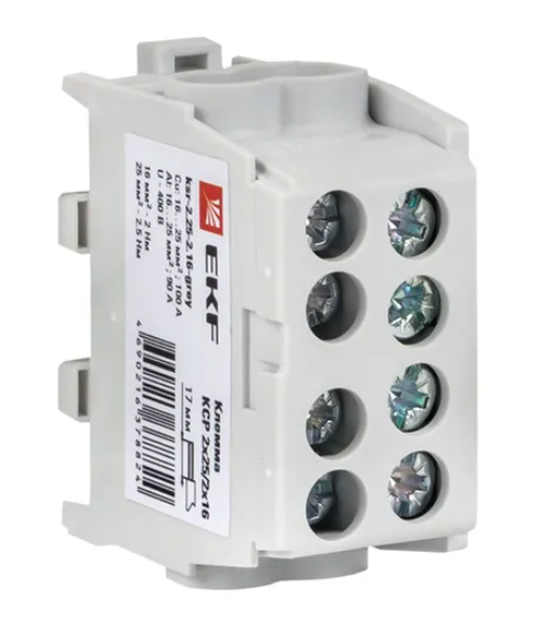 Клемма распределительная EKF кср с двойным винтом 2х25/2х16 сер купить с доставкой по РФ