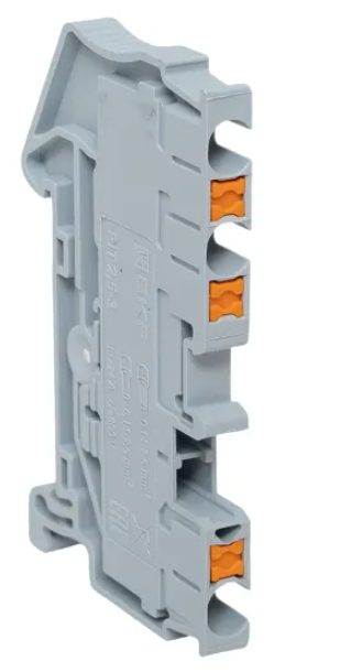 Клеммная EKF колодка пружинная 2,5 Push-in 3 вывода серая купить с доставкой по РФ