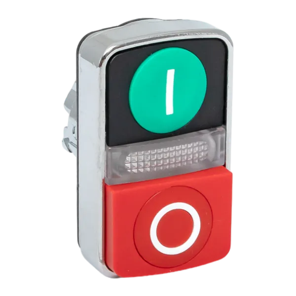 Кнопка EKF xb4 пуск-стоп с выпирающим стопом возвратный без фиксации, с подсветкой