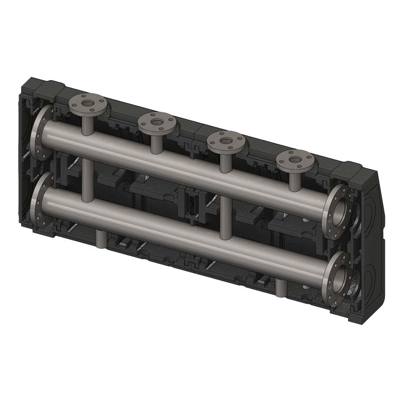 Гребёнка Elsen DN100 3 контура в изоляции с фланцевыми отводами DN50 PN10