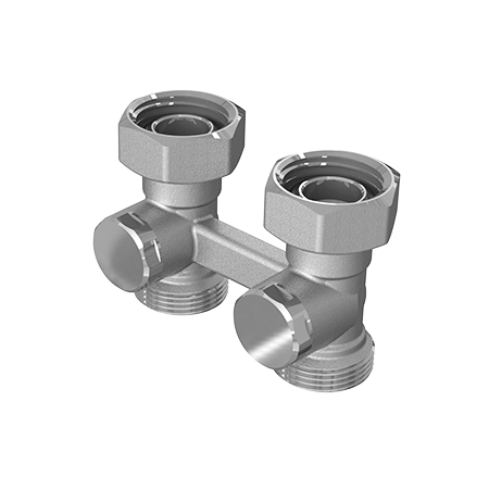 Вентиль Elsen прямой H-образный 3/4" 3/4" Н ЕК-НГ ЕК, никелированный