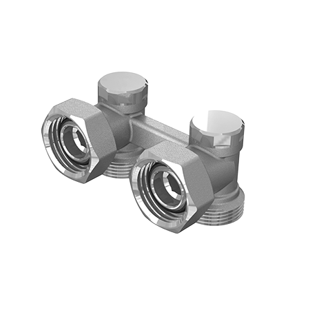 Вентиль угловой H-образный Elsen 3/4" 3/4" Н ЕК-НГ ЕК никелированный