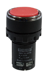 Кнопка нажимная моноблочная EMAS красный, 22мм, IP40, 1НО