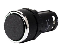 Кнопка EMAS без фиксации черная 2xON-(OFF) 4A 240VAC 22мм, IP40