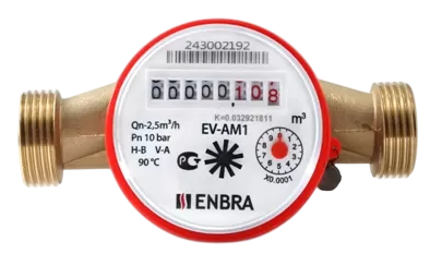 Счётчик учёта горячей воды ENBRA EV-AM1 L130 D20 B, без сгонов купить с доставкой по РФ