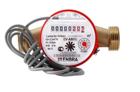 Счётчик учёта горячей воды ENBRA EV-AM1i L130 D20 В, с импульсным выходом, без сгонов купить с доставкой по РФ