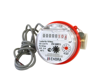Счётчик учёта горячей воды ENBRA EV-AM1i L80 D15 B, с импульсным выходом, без сгонов купить с доставкой по РФ
