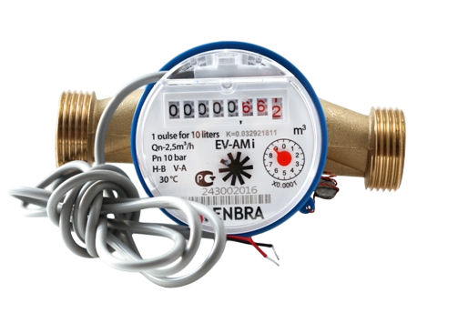 Счётчик учёта холодной воды ENBRA EV-AMi L130 D20 B, с импульсным выходом, без сгонов купить с доставкой по РФ