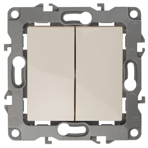 Выключатель двухклавишный ЭРА 12 10AX 250V 12-1004-02 Б0014652 купить с доставкой по РФ