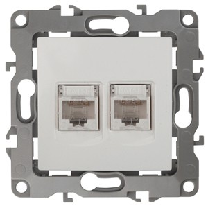 Розетка информационная 2XRJ45 ЭРА 12 12-3108-02 Б0014730 купить с доставкой по РФ