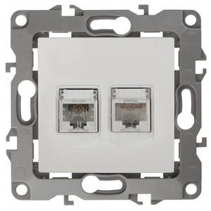 Розетка комбинированная RJ45+RJ11 ЭРА 12 12-3109-02 Б0018249 купить с доставкой по РФ