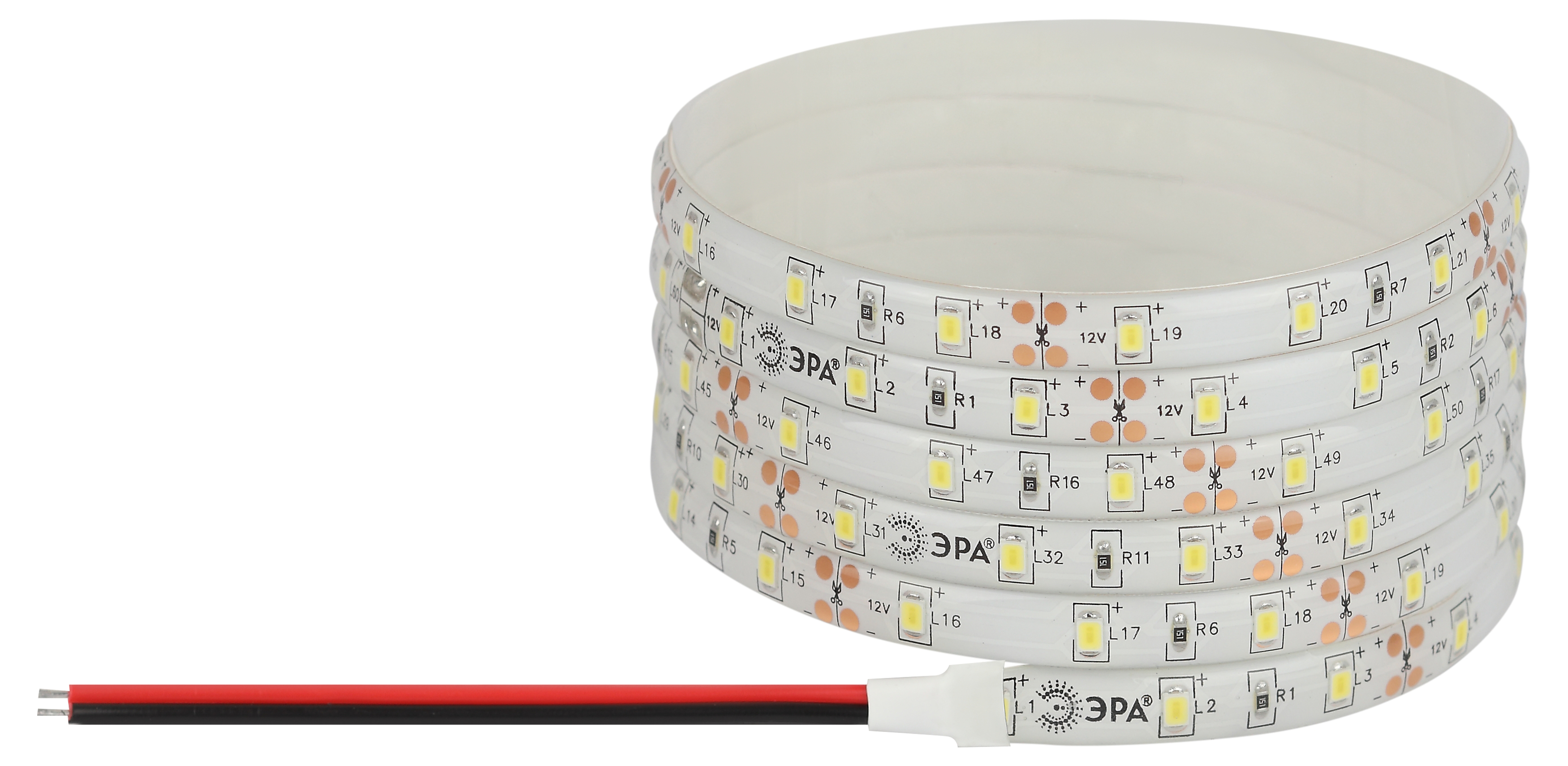 Светодиодная лента ЭРА LS2835-60LED-IP65-WW-eco-5m 12В