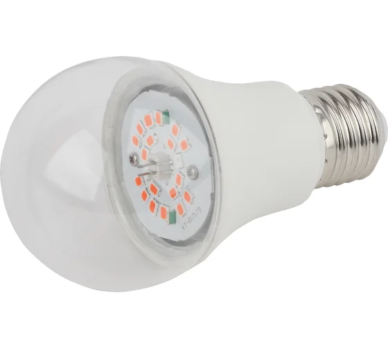 Лампа Эра светодиодная для растений E27 10W 1310K прозрачная FITO-10W-RB-E27-K