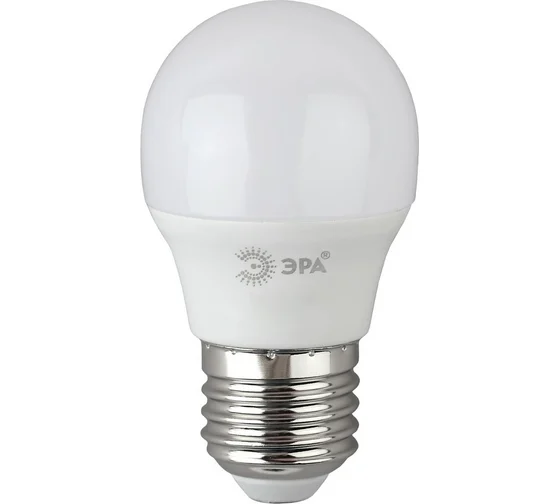 Лампа Эра LED P45-6W-865-E27 R (диод, шар, 6Вт, хол, E27)