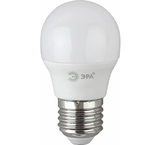 Лампа Эра светодиодная ЭРА E27 6W 2700K матовая LED P45-6W-827-E27 R