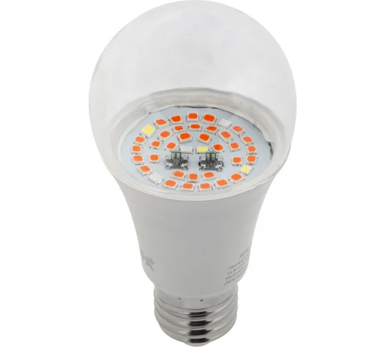 Лампа Эра светодиодная для растений ЭРА E27 12W 1310K прозрачная Fito-12W-RB-E27