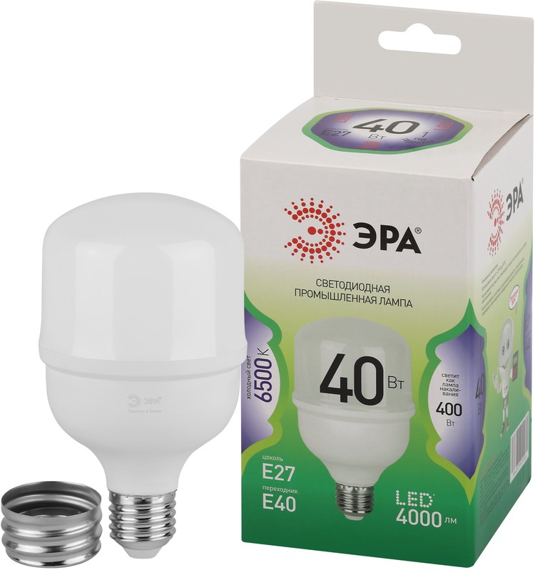 Лампа светодиодная ЭРА GREEN LINE LED POWER T80-40W-865-E27/E40 GL E27/E40 40 Вт колокол холодный свет (кратно 1)