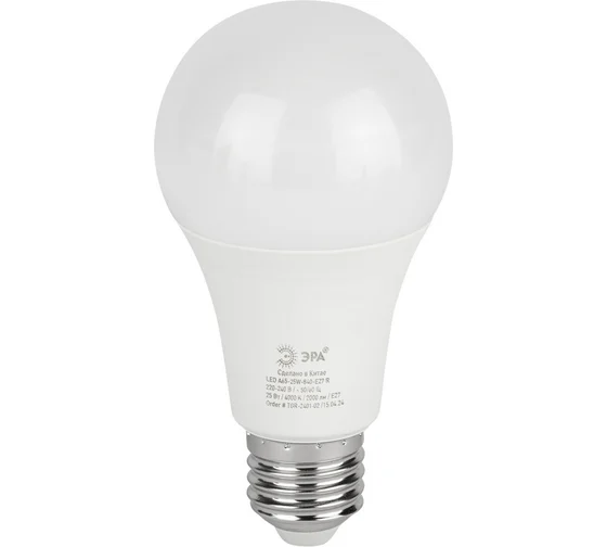Лампочка светодиодная ЭРА GREEN LINE LED A60-25W-865-E27 GL E27 25 Вт груша холодный свет (кратно 1)