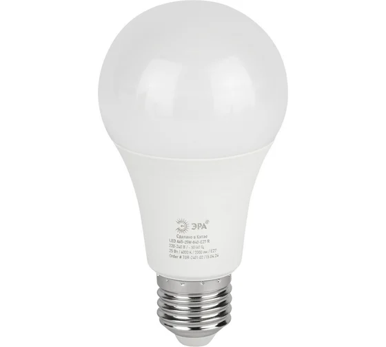 Лампочка светодиодная ЭРА GREEN LINE LED A60-20W-840-E27 GL E27 20 Вт груша яркий белый свет (кратно 1)