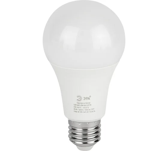 Лампочка светодиодная ЭРА GREEN LINE LED A65-30W-840-E27 GL E27 30 Вт груша яркий белый свет (кратно 1)