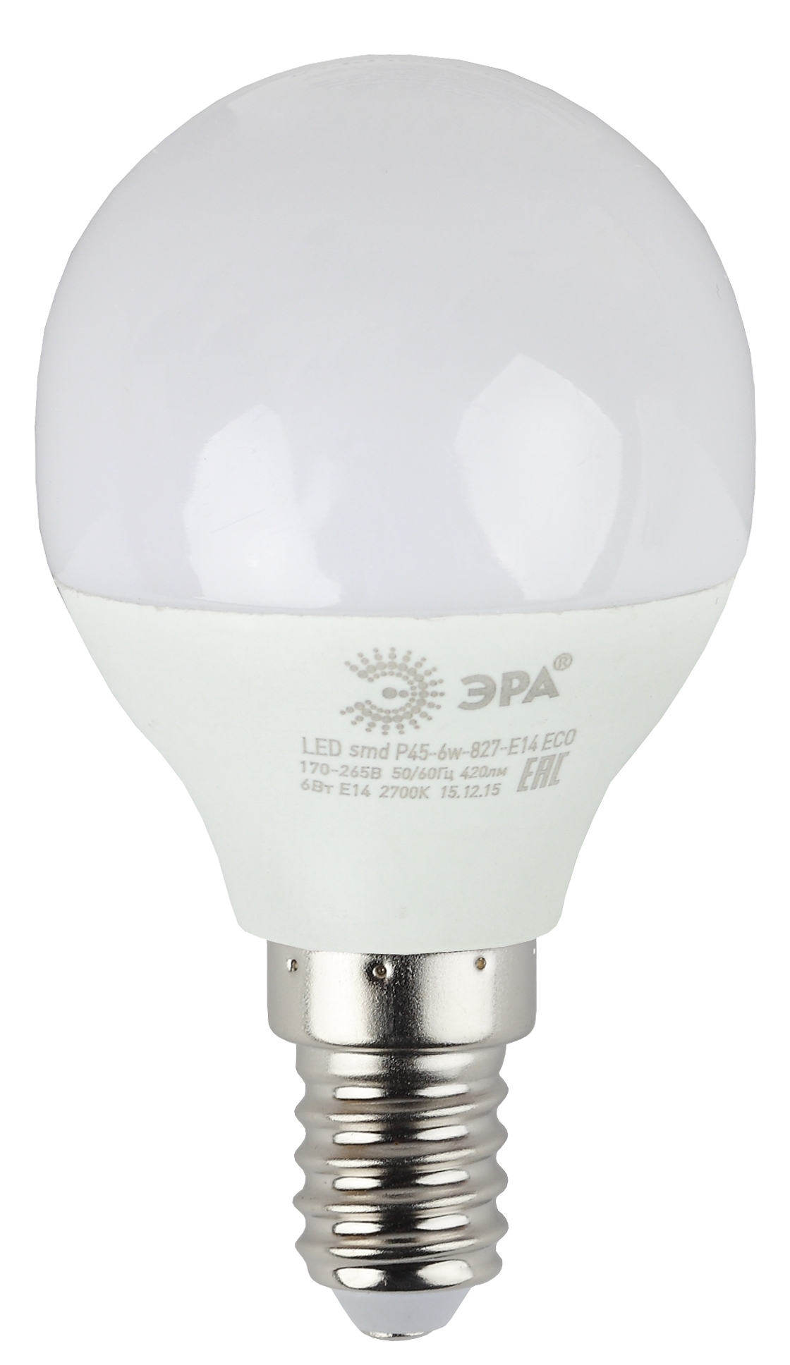 Лампочка светодиодная ЭРА ECO LED P45-6W-840-E14 купить с доставкой по РФ