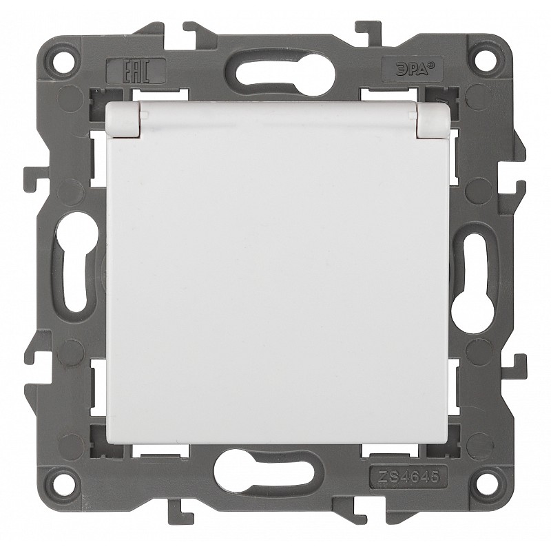Розетка ЭРА Elegance 2P E Schuko со шторками с крышкой 16A 250V 14-2103-01 Б0034278