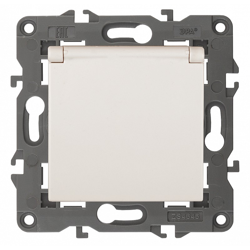 Розетка ЭРА Elegance 2P E Schuko со шторками с крышкой 16A 250V 14-2103-02 Б0034279 купить с доставкой по РФ
