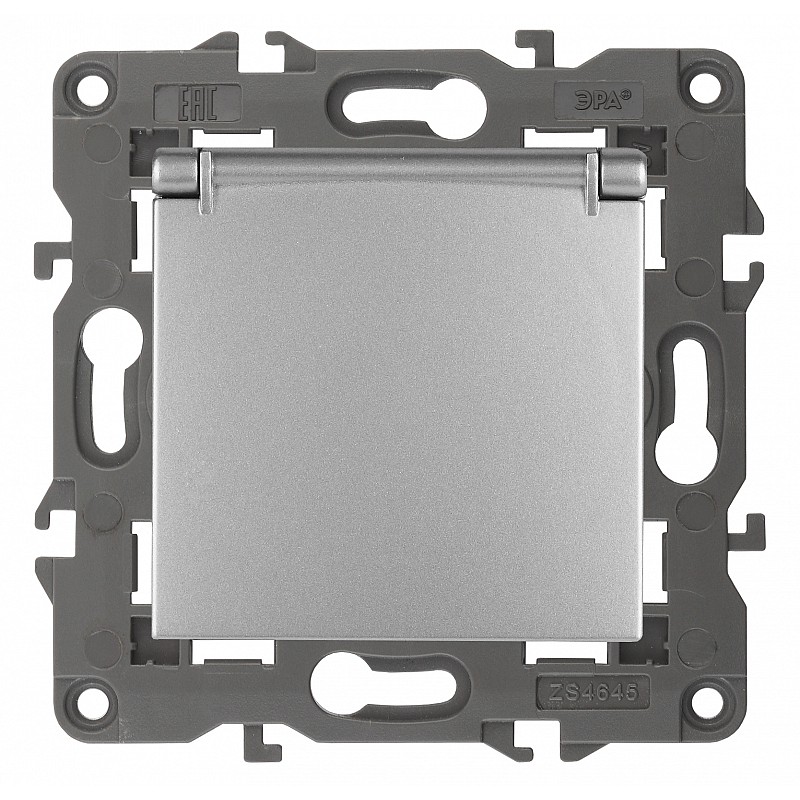 Розетка ЭРА Elegance 2P E Schuko со шторками с крышкой 16A 250V 14-2103-03 Б0034280 купить с доставкой по РФ