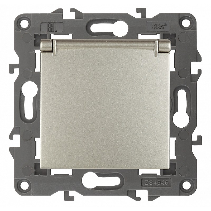 Розетка ЭРА Elegance 2P E Schuko со шторками с крышкой 16A 250V 14-2103-04 Б0034281 купить с доставкой по РФ