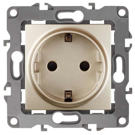 Розетка ЭРА 12 2P E Schuko со шторками 16A 250V 12-2102-04 Б0014690 купить с доставкой по РФ