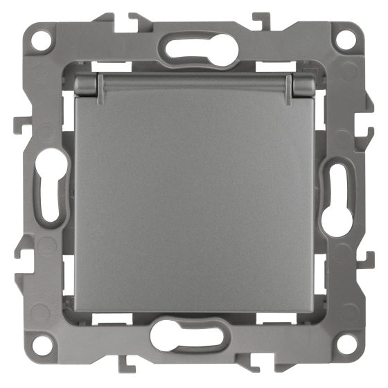 Розетка 12 2P E Schuko со шторками с крышкой 16A 250V 12-2103-12 Б0019327 ЭРА купить с доставкой по РФ