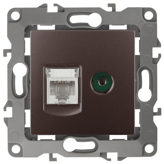 Розетка комбинированная RJ45+TV ЭРА 12 12-3110-13 Б0027448 купить с доставкой по РФ