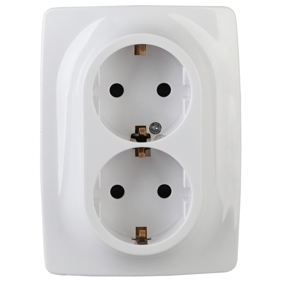 Розетка 12 2x2P E Schuko 16A 250V винтовой зажим 12-2116-01 Б0029238 ЭРА купить с доставкой по РФ